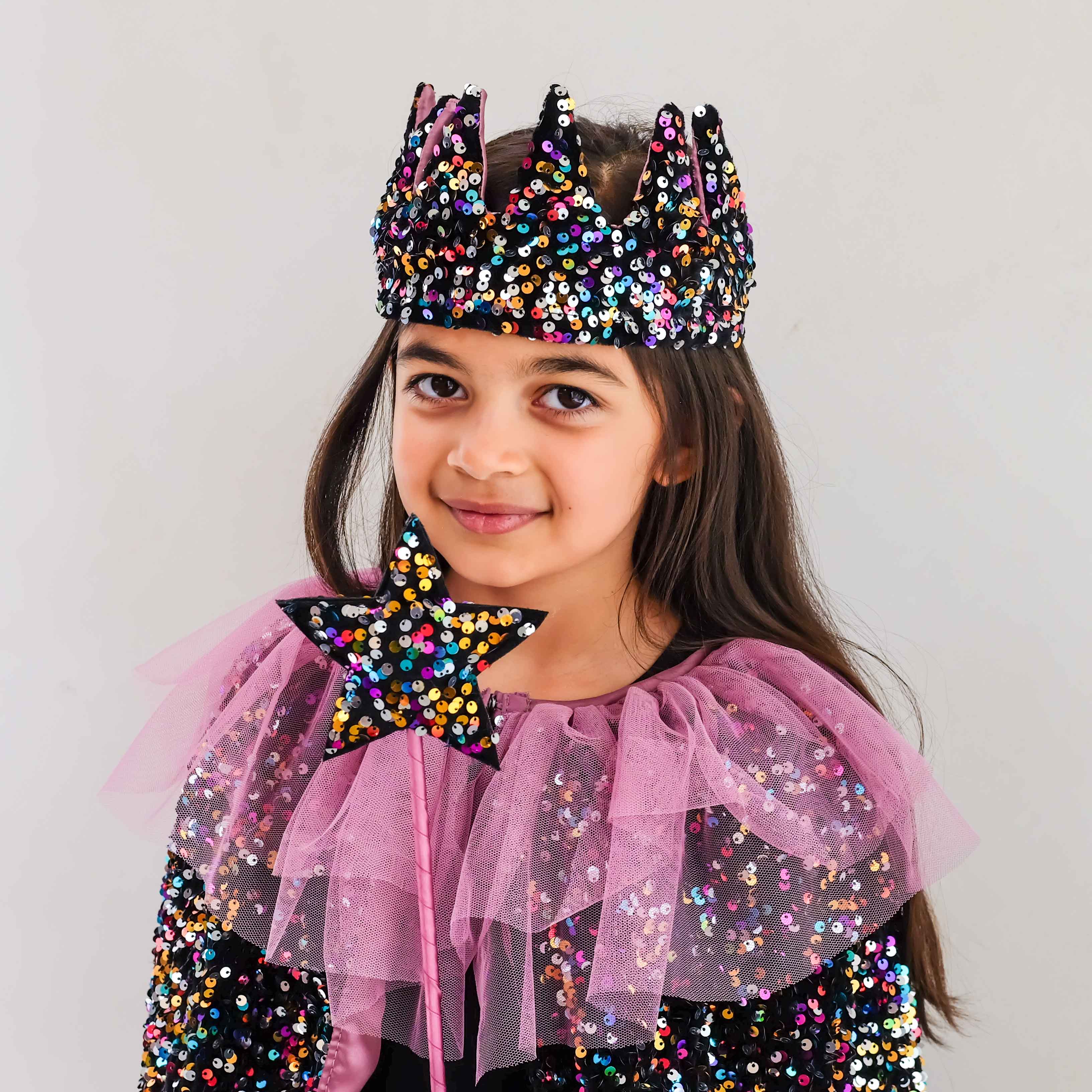 Mimi &amp; Lula Ruffle dazzle sequin cape