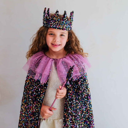 Mimi &amp; Lula Ruffle dazzle sequin cape