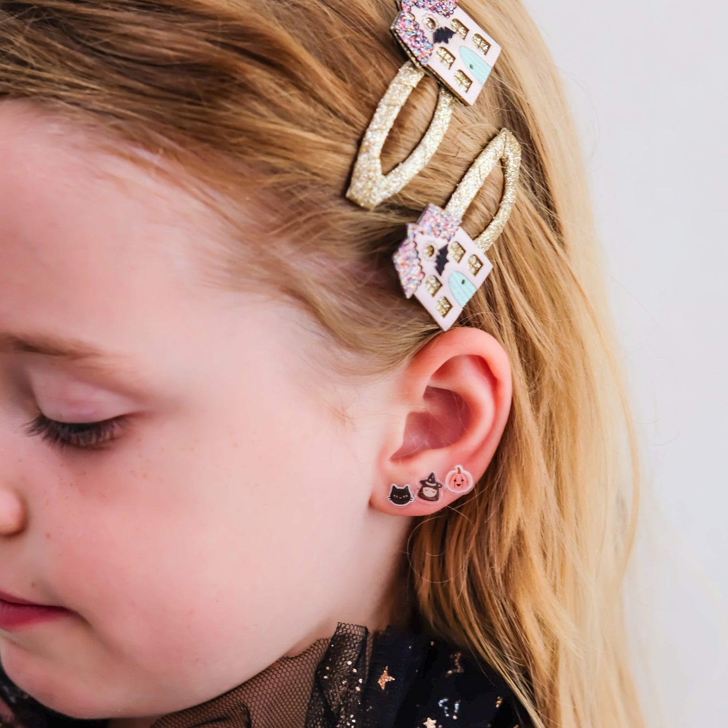 Mimi &amp; Lula Haunted house stick on earrings