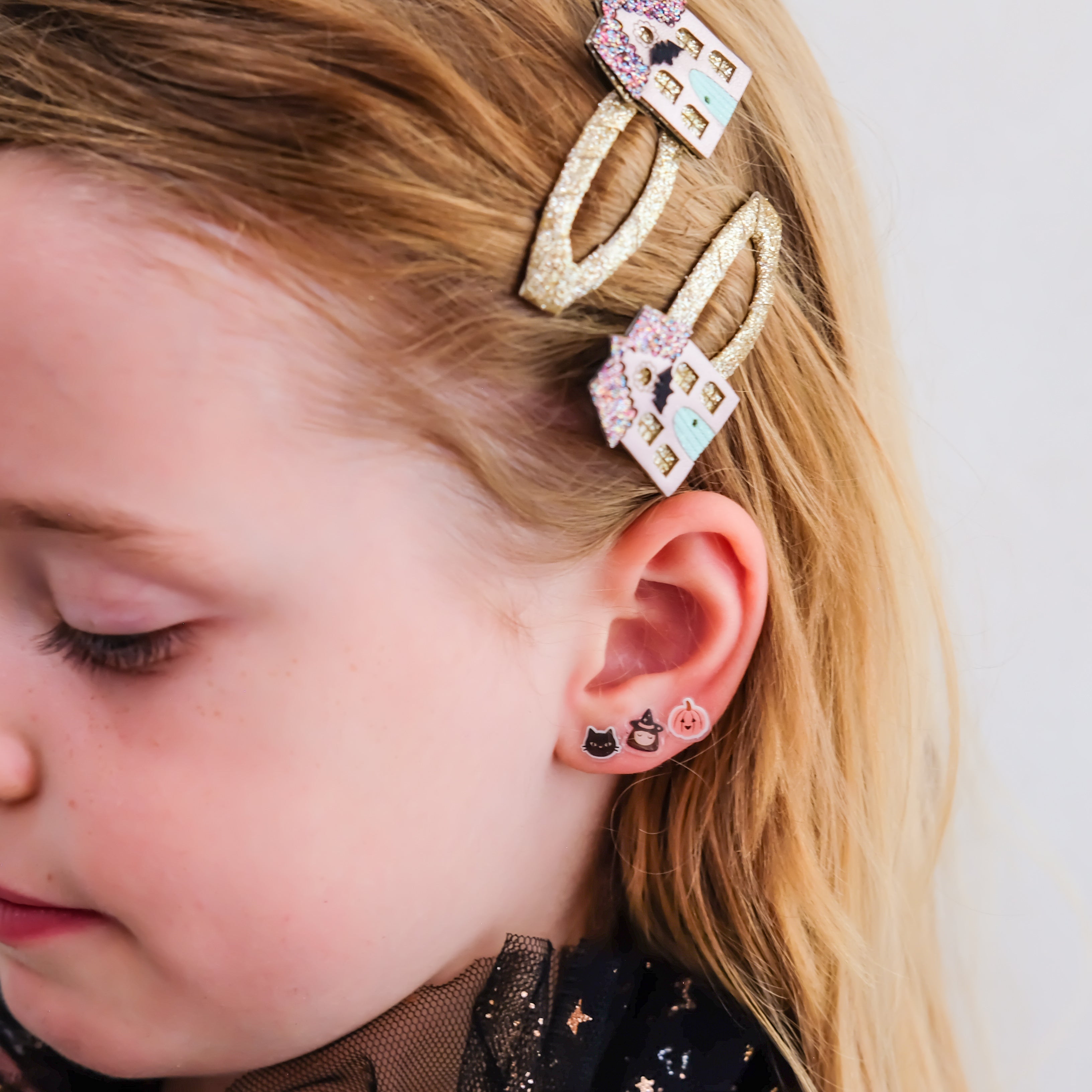Mimi &amp; Lula Haunted house stick on earrings