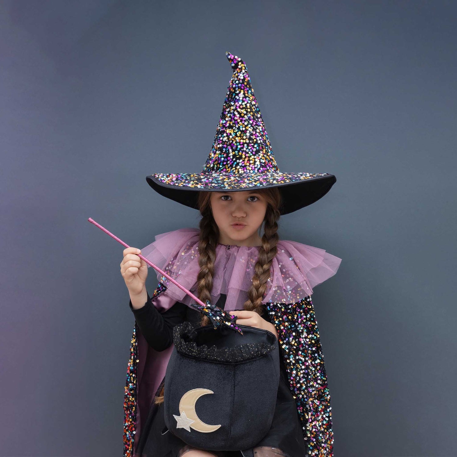 Mimi &amp; Lula Black cauldron trick or treat bag