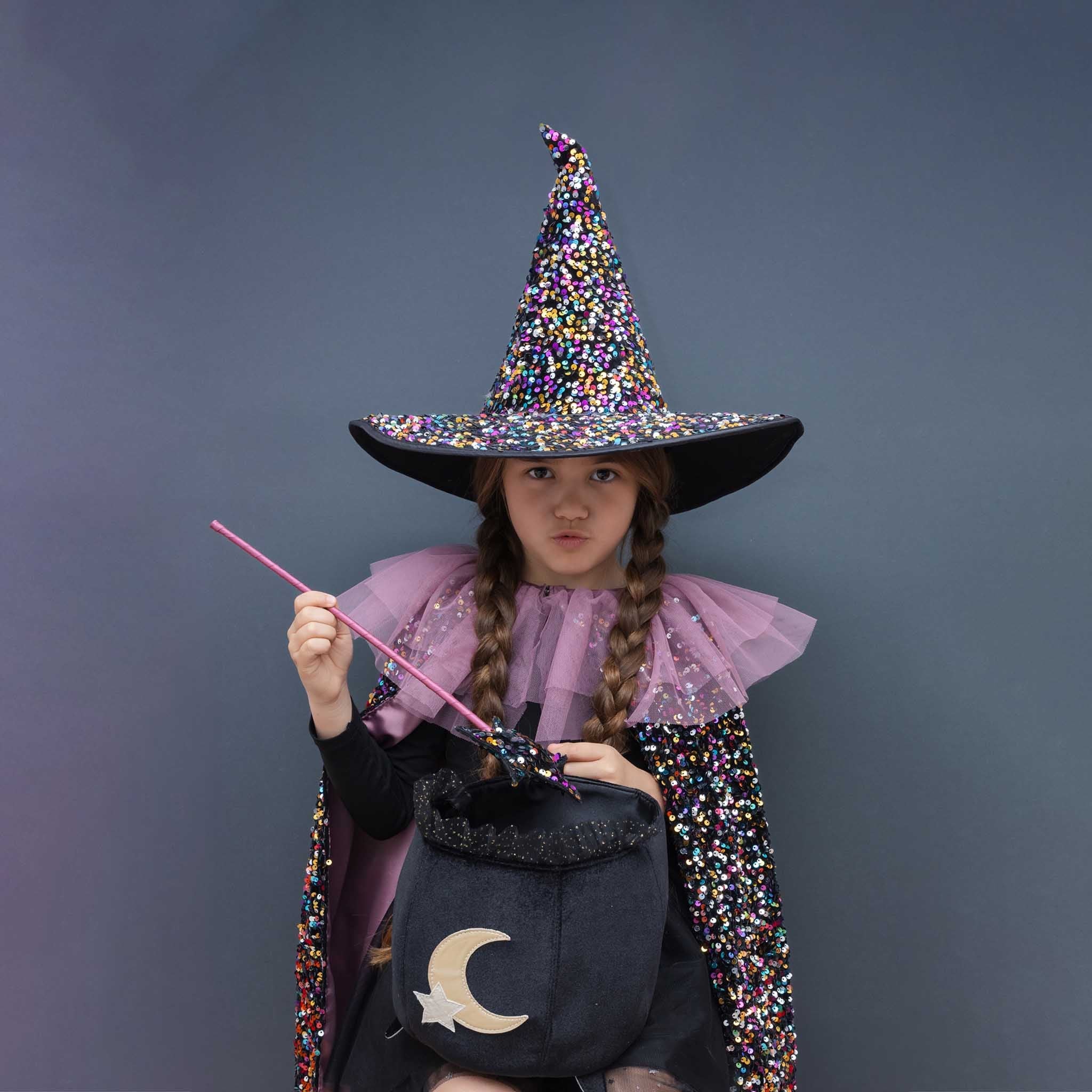 Mimi &amp; Lula Black cauldron trick or treat bag