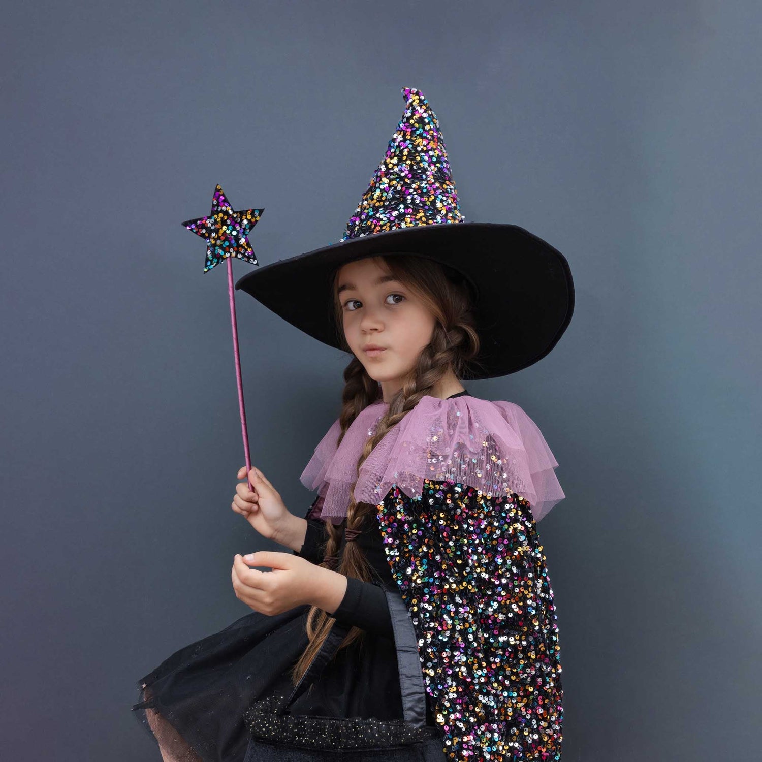 Mimi &amp; Lula Ruffle dazzle sequin cape