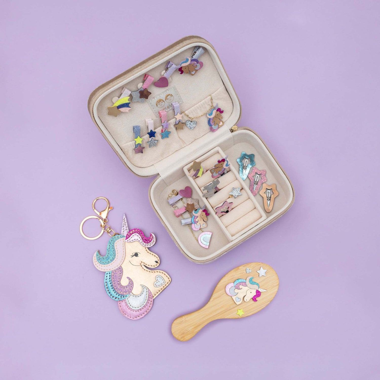 Mimi &amp; Lula Velvet unicorn jewellery box