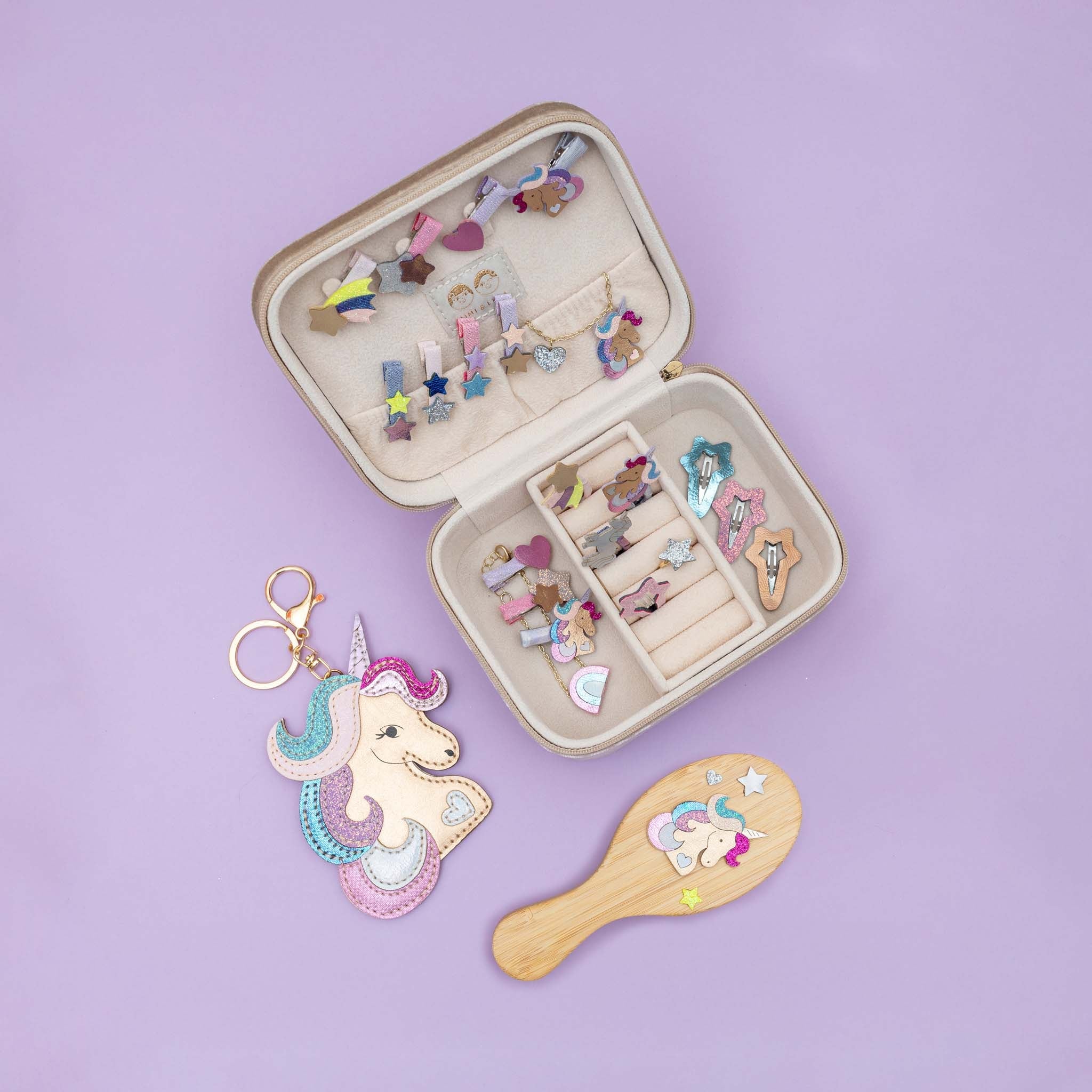 Mimi &amp; Lula Velvet unicorn jewellery box