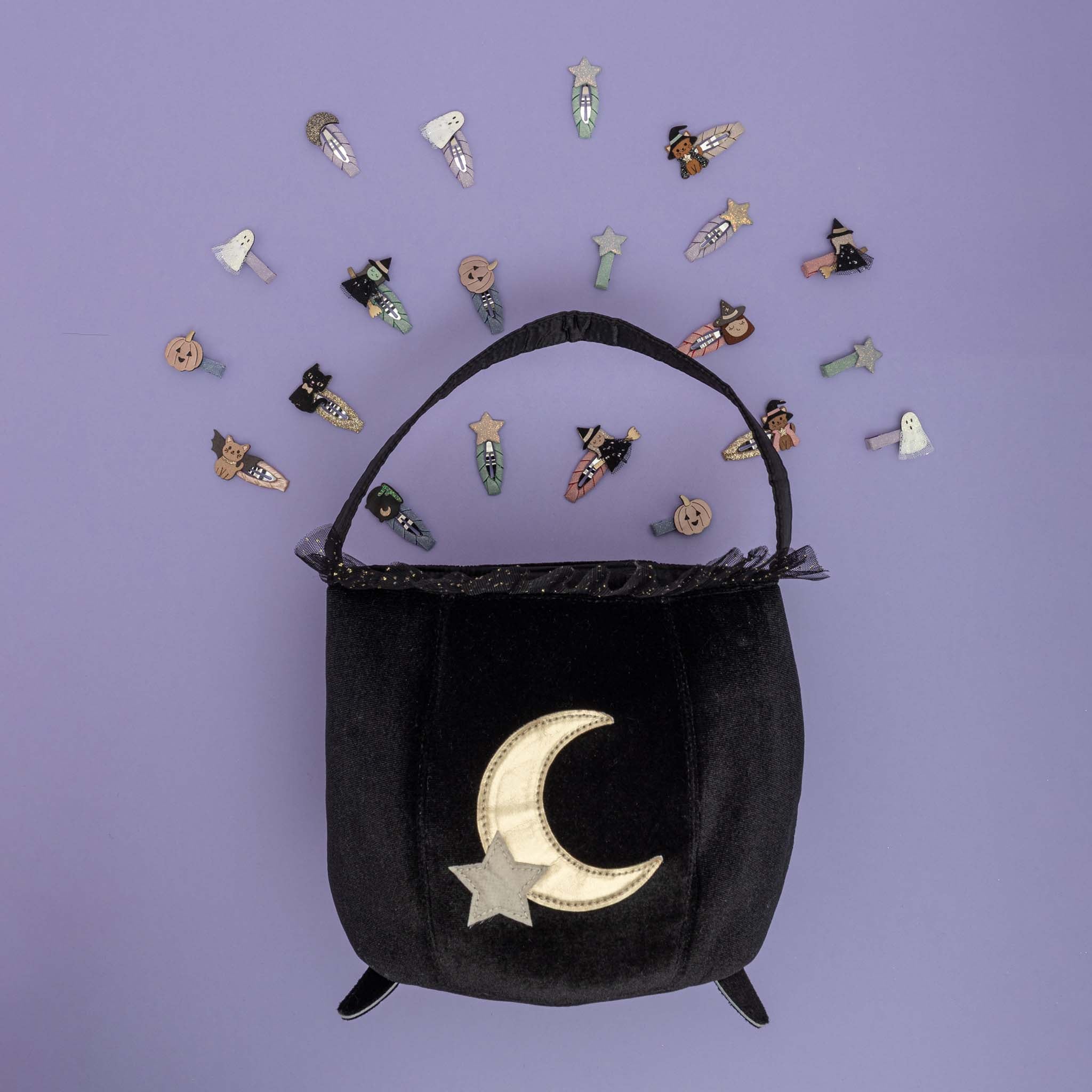 Mimi &amp; Lula Black cauldron trick or treat bag