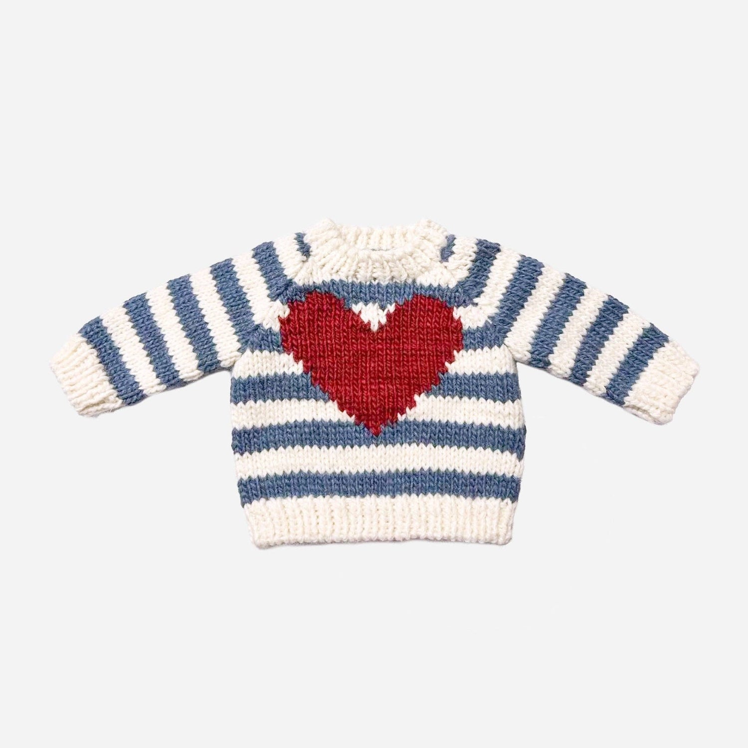 The Blueberry Hill - Stripe Big Heart Sweater Baby Boy Valentine&
