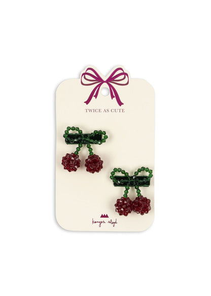 Konges Sløjd 2 PACK CHERRY HAIR CLIP - red/glitter Konges Sløjd New Collection