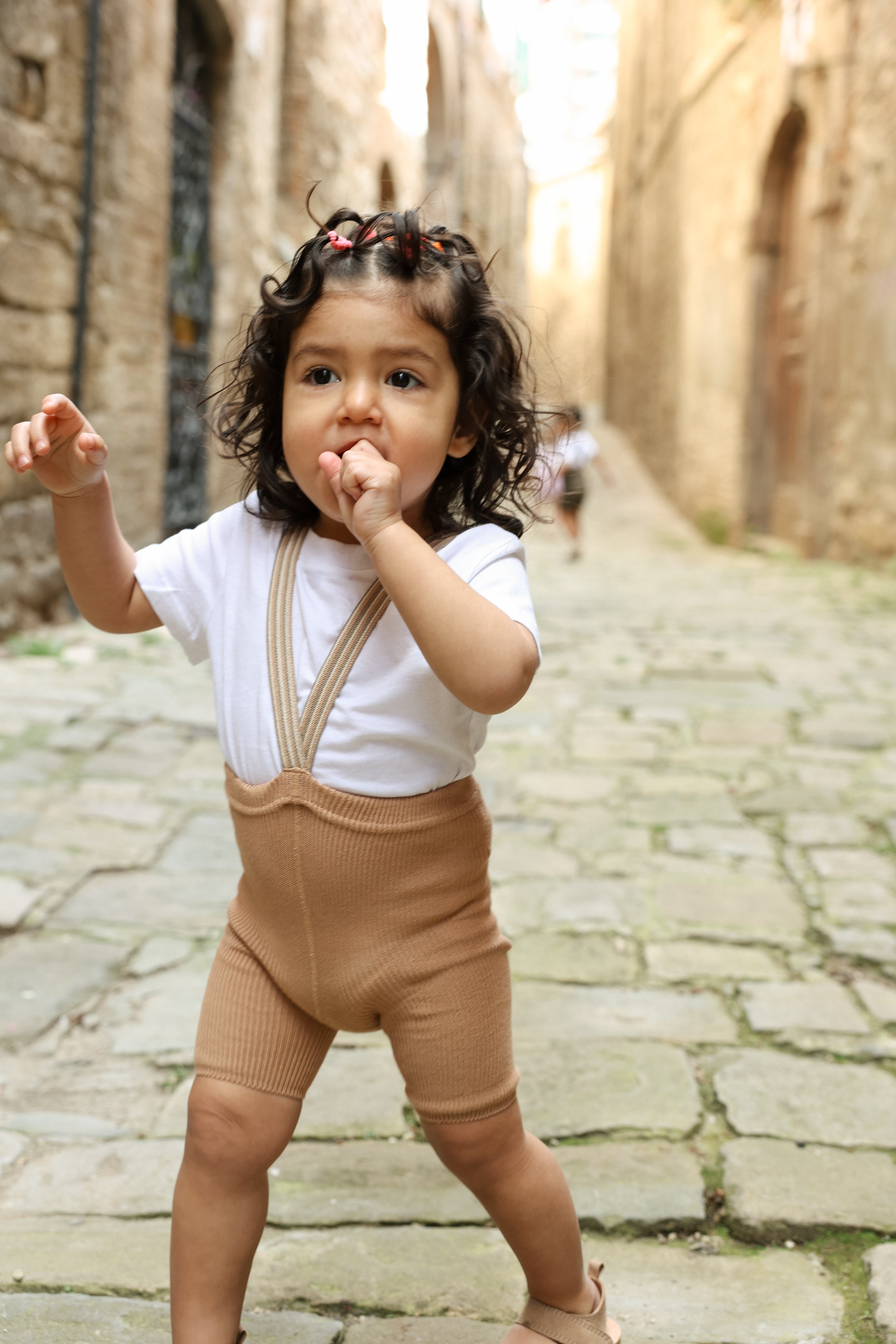 Silly Silas Shorty Light Brown Striped