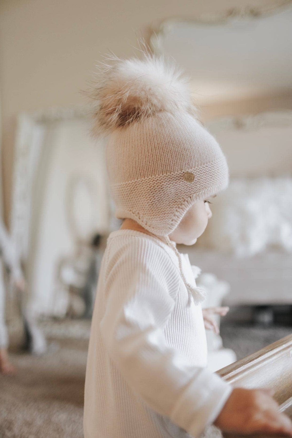 Petite Maison Kids - Cashmere Aviator Hat: Pink / Medium (12M-4 Years)