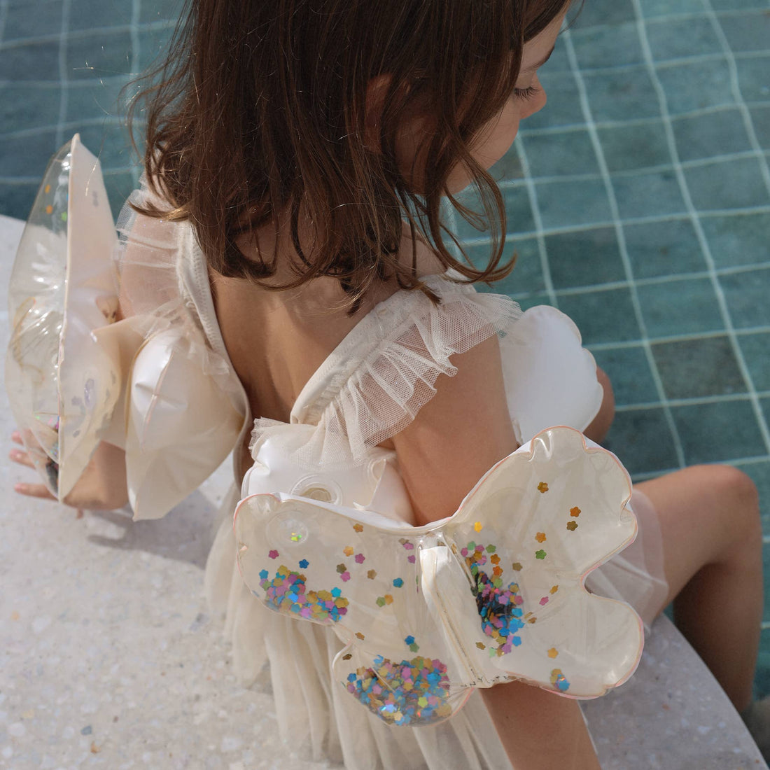 Sunnylife Kids Inflatable Arm Bands – Cotton Candy Glitter