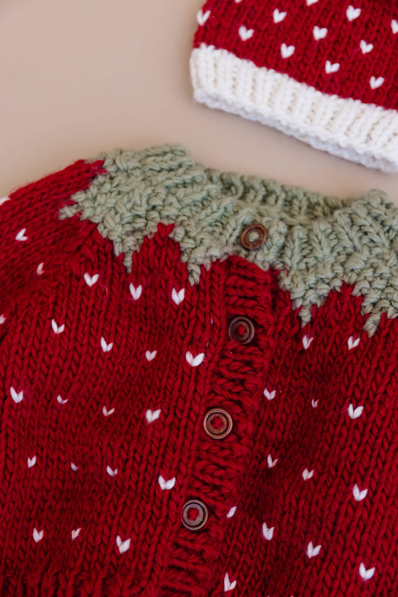 The Blueberry Hill - Strawberry Cardigan Baby Kid Winter Spring Easter Gift: Red / S 12-24m