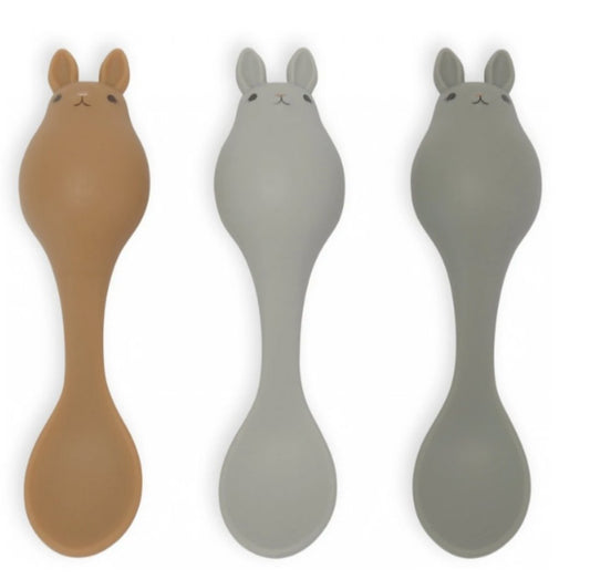 3 Pack bunny Spoon silicone Konges Sløjd - enjoykidsus