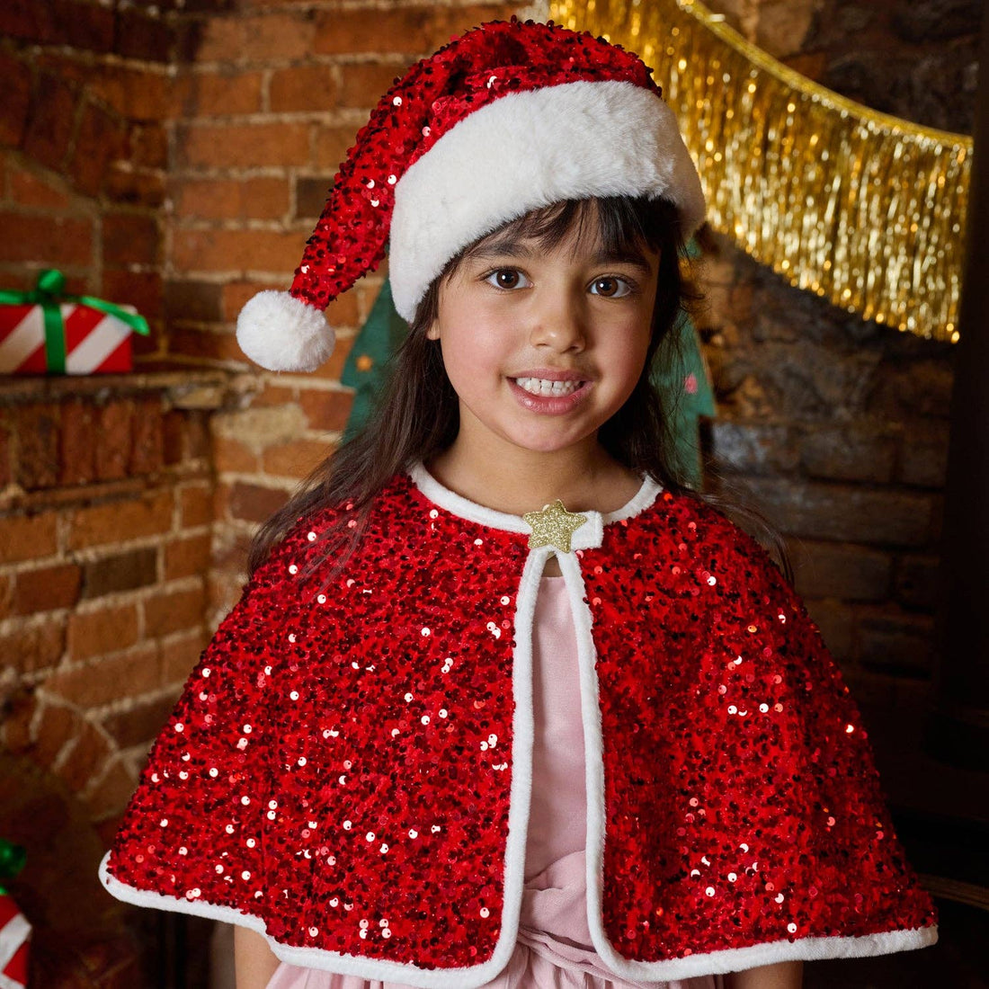 Rockahula - Jolly Santa Sequin Velvet Cape (3-10 Years)