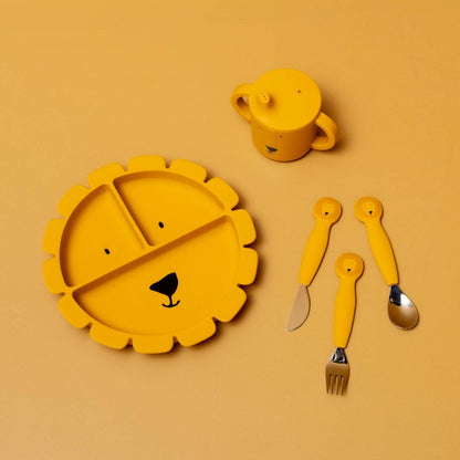Trixie Baby - Trixie Silicone Cutlery Set, 3-Pack | Baby Toddler Utensils: Mrs. Cat