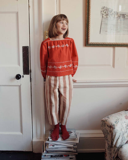 Emile et Ida Cream Stripe Canvas Pants
