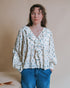 Emile et Ida Scarlet Floral Khadi Ruffle Blouse