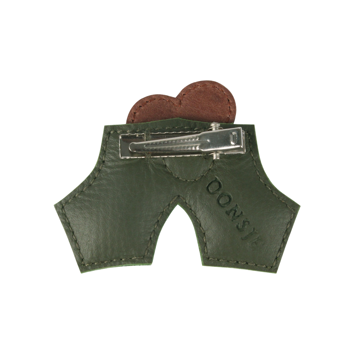 Wonda Hairclip | Holly | Olive Leather Donsje
