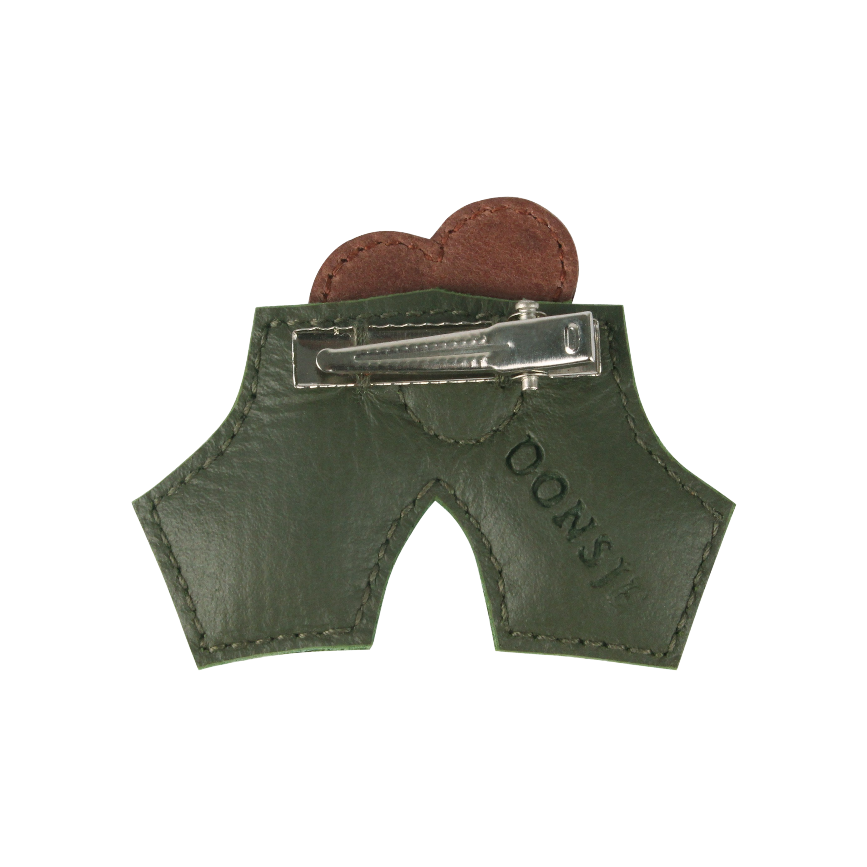 Wonda Hairclip | Holly | Olive Leather Donsje