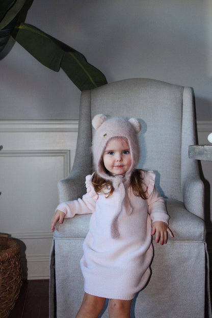 Petite Maison Kids - Dusty Pink Cashmere Teddy Hat: Small (0-12 M)