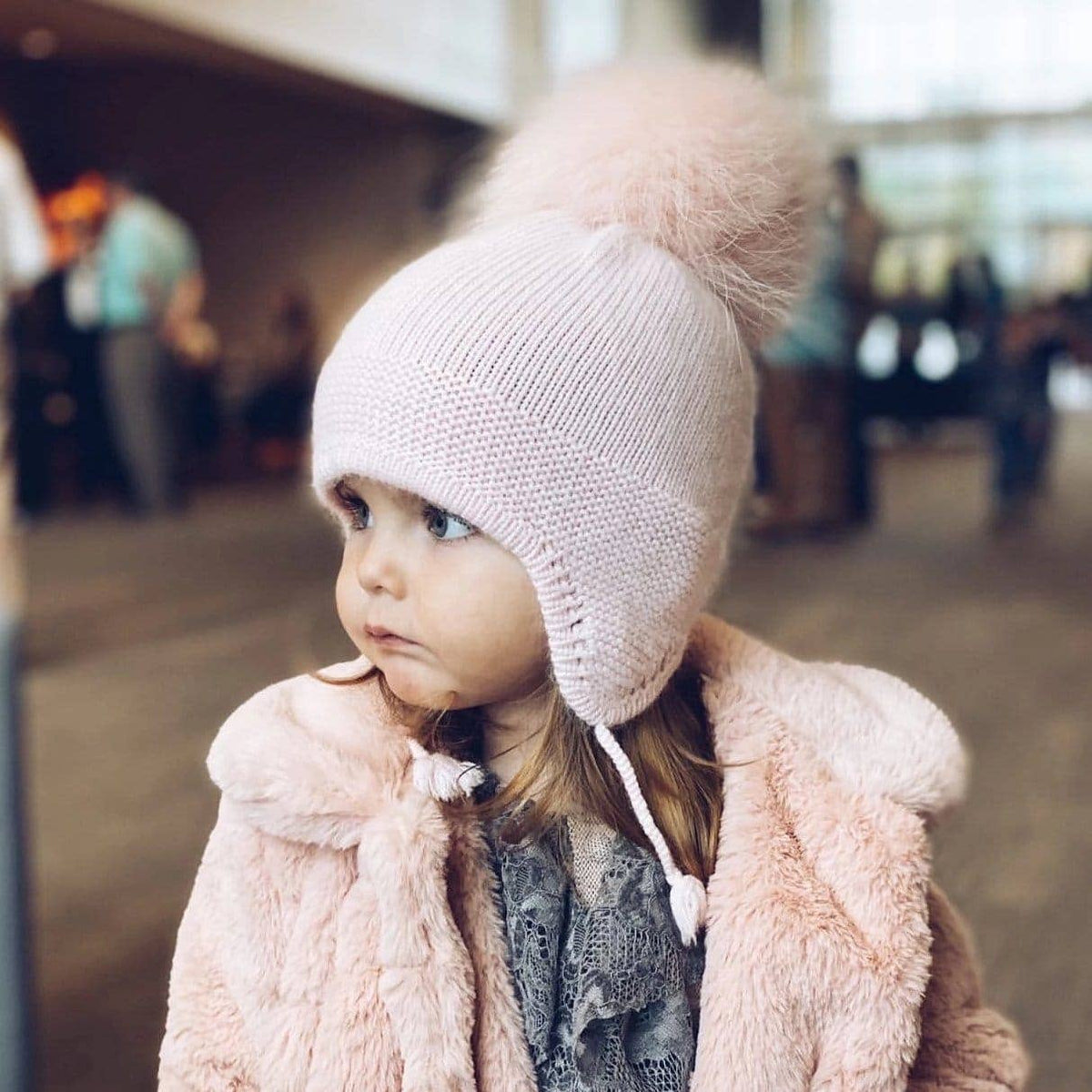 Petite Maison Kids - Cashmere Aviator Hat: Pink / Medium (12M-4 Years)