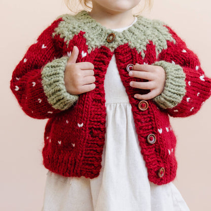 The Blueberry Hill - Strawberry Cardigan Baby Kid Winter Spring Easter Gift: Red / S 12-24m