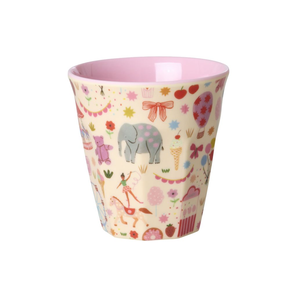RicebyRice - Kids Melamine Cup - Small - Fun Fair Pink Print - 5.4oz : Fun Fair Pink