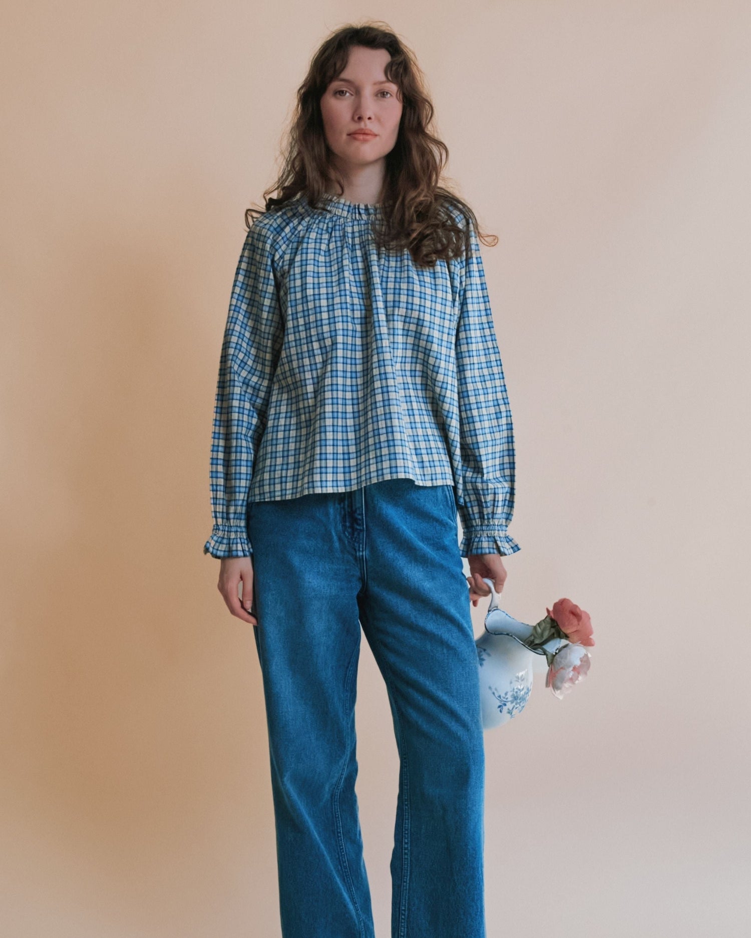 Emile et Ida Campbell Check Oversized Blouse