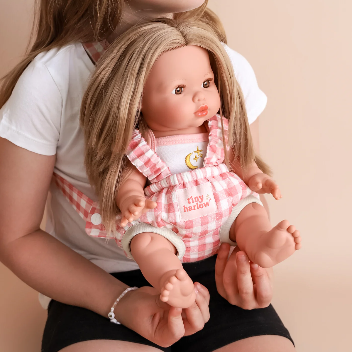 Shine on me Distribution - Doll Carrier - Pink gigham - Tiny Harlow