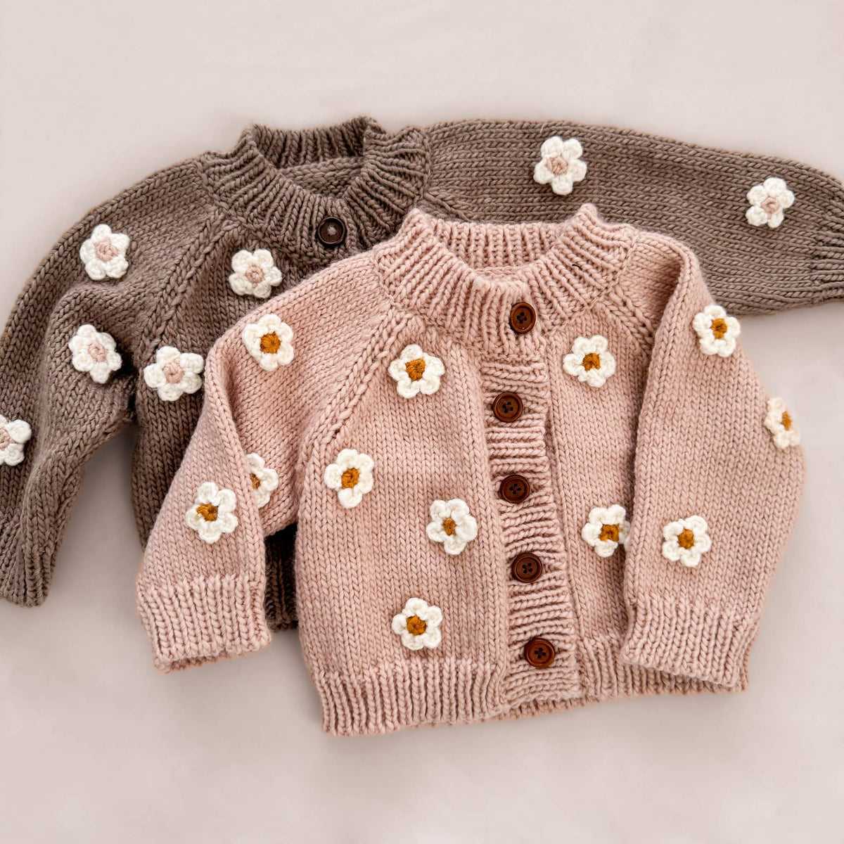 The Blueberry Hill Flower Cardigan - Tan