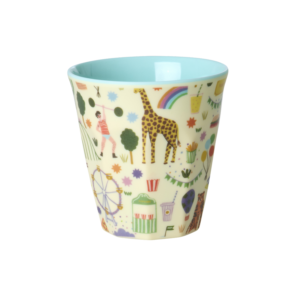 RicebyRice - Kids Melamine Cup - Small - Fun Fair Mint Print - 5.4oz : Fun Fair Mint