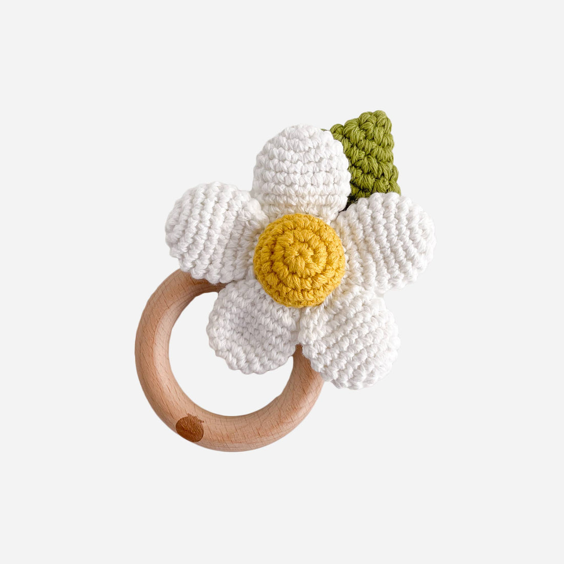 Blueberry Hill Flower Teether Rattle – Crochet Baby Teether Toy