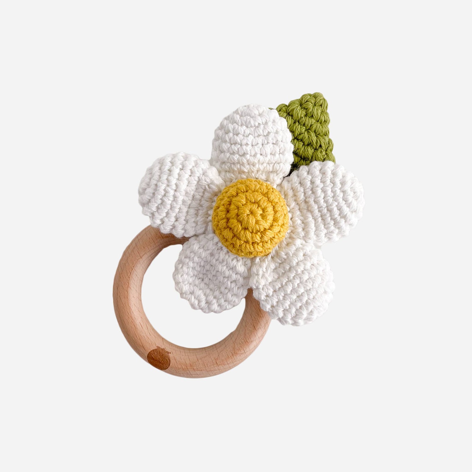 Blueberry Hill Flower Teether Rattle – Crochet Baby Teether Toy