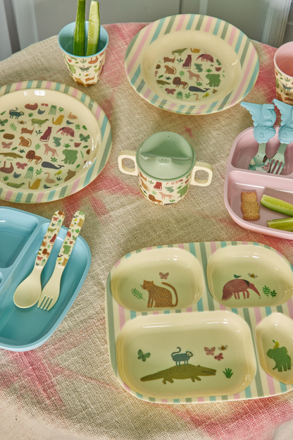 RicebyRice - Melamine Baby Dinner Set in Gift Box - Sweet Jungle Print - 4 pcs.