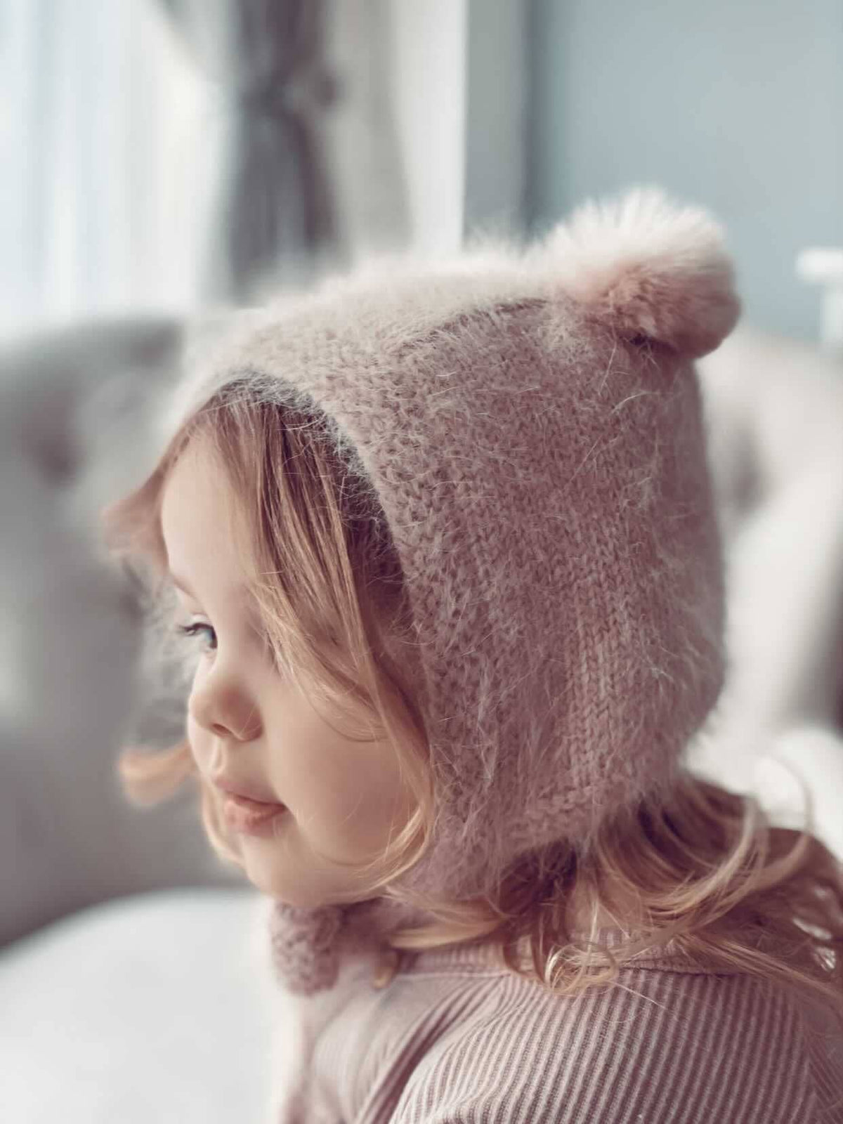 Petite Maison Kids - Dusty Pink Cashmere Teddy Hat: Small (0-12 M)