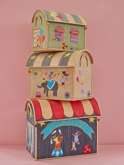 RicebyRice - Raffia Kids Bag with Circus Theme