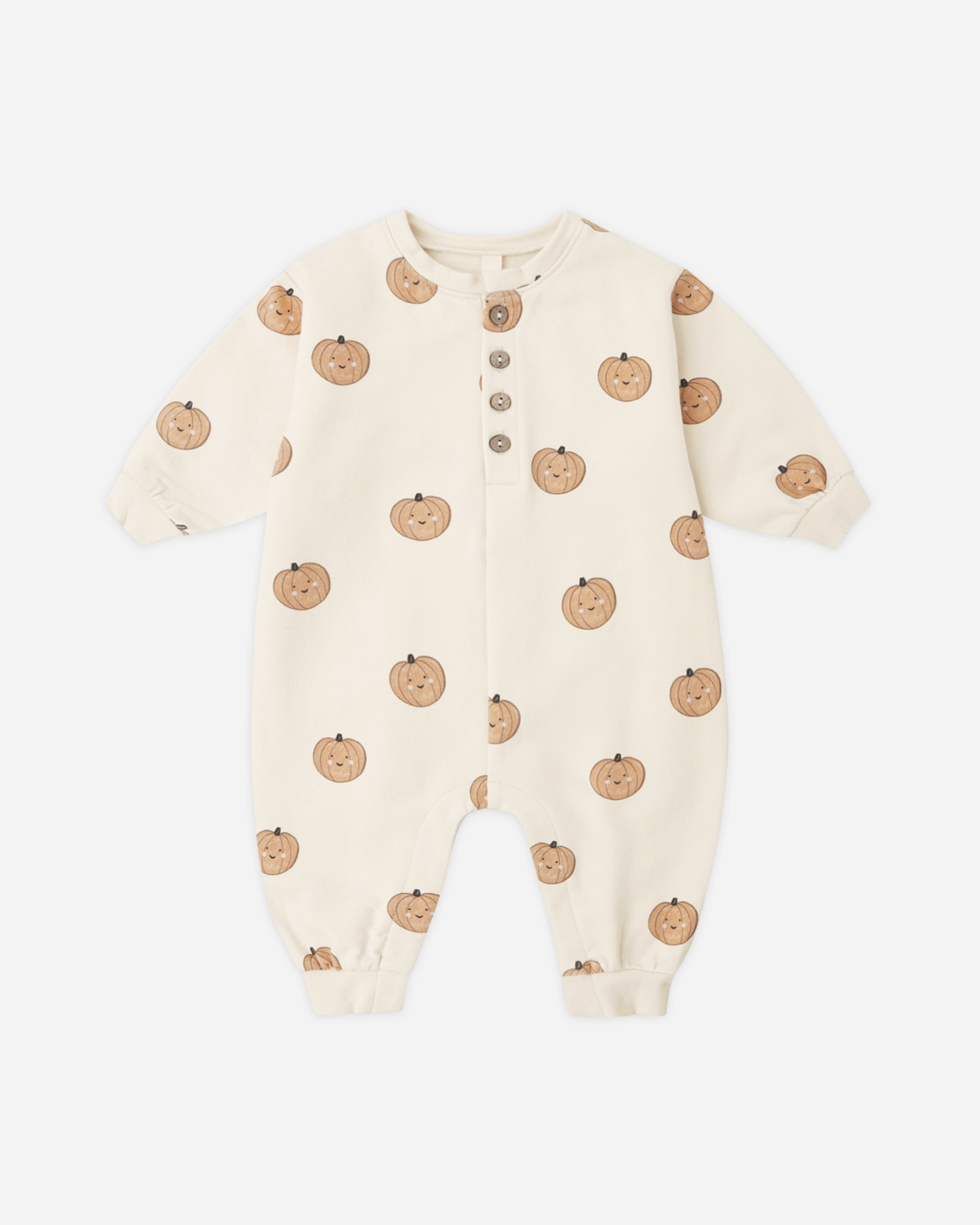 Quincy Mae Relaxed Fleece Jumpsuit - Pumpkins - official product image 1