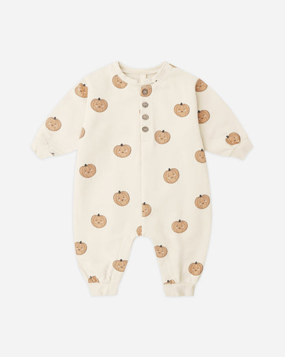 Quincy Mae Relaxed Fleece Jumpsuit - Pumpkins - official product image 1