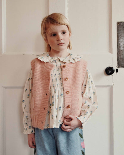 Emile et Ida Scarlet Floral Smocked Blouse