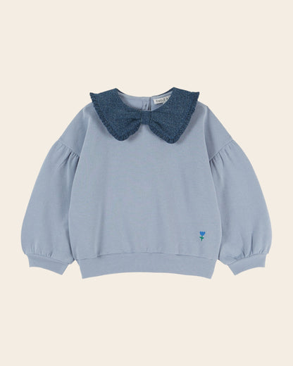 Emile et Ida Blue Denim Collar Sweatshirt