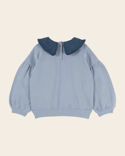 Emile et Ida Blue Denim Collar Sweatshirt