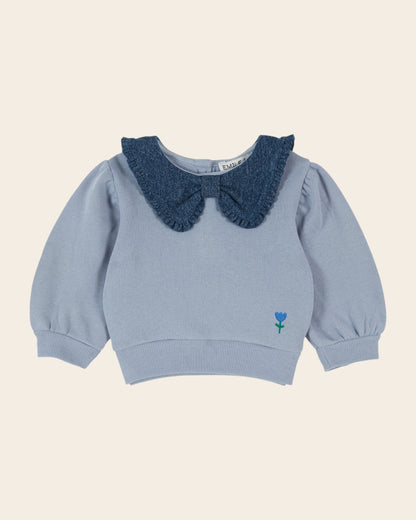 Emile et Ida Blue Denim Collar Sweatshirt