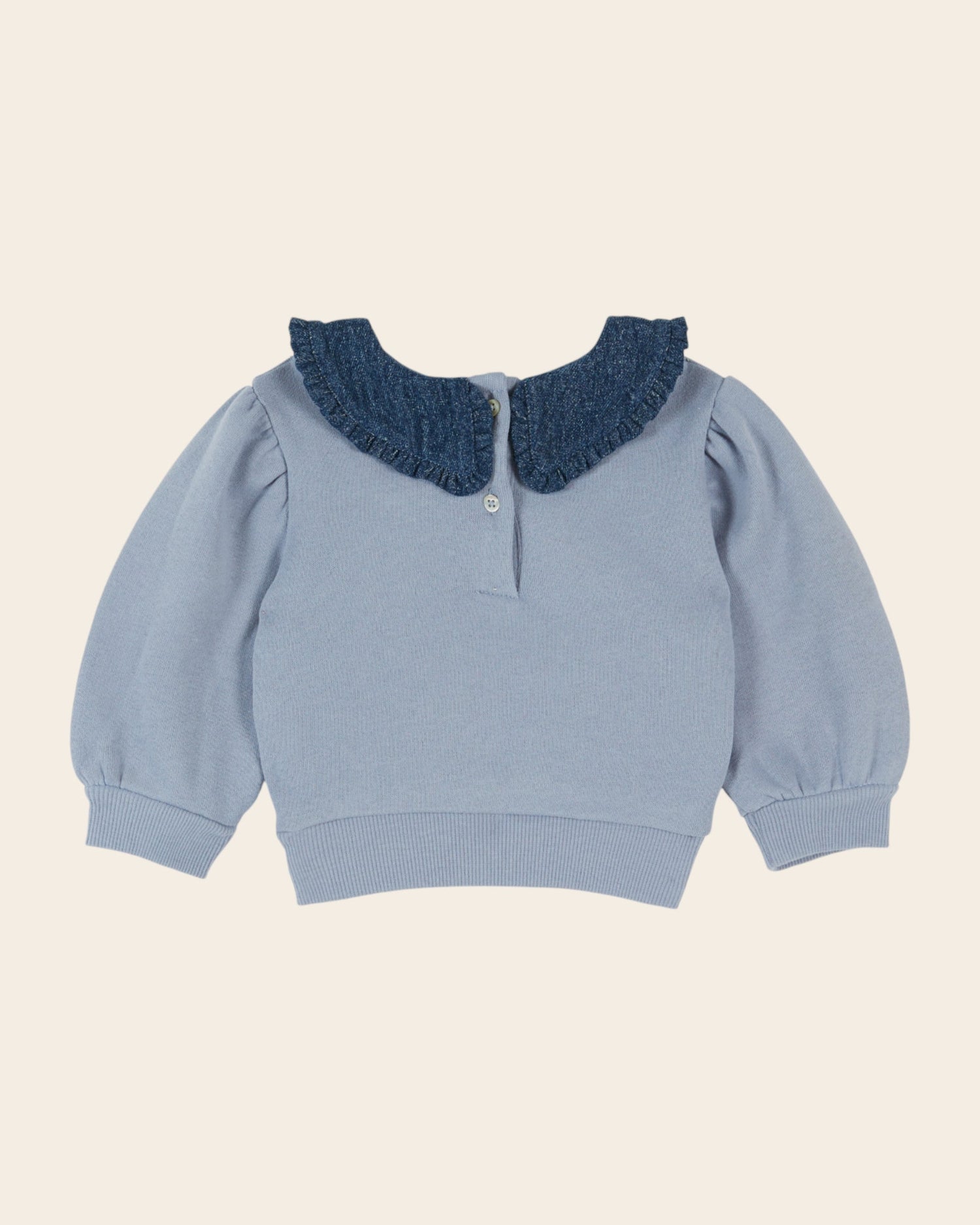 Emile et Ida Blue Denim Collar Sweatshirt