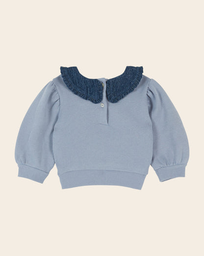 Emile et Ida Blue Denim Collar Sweatshirt