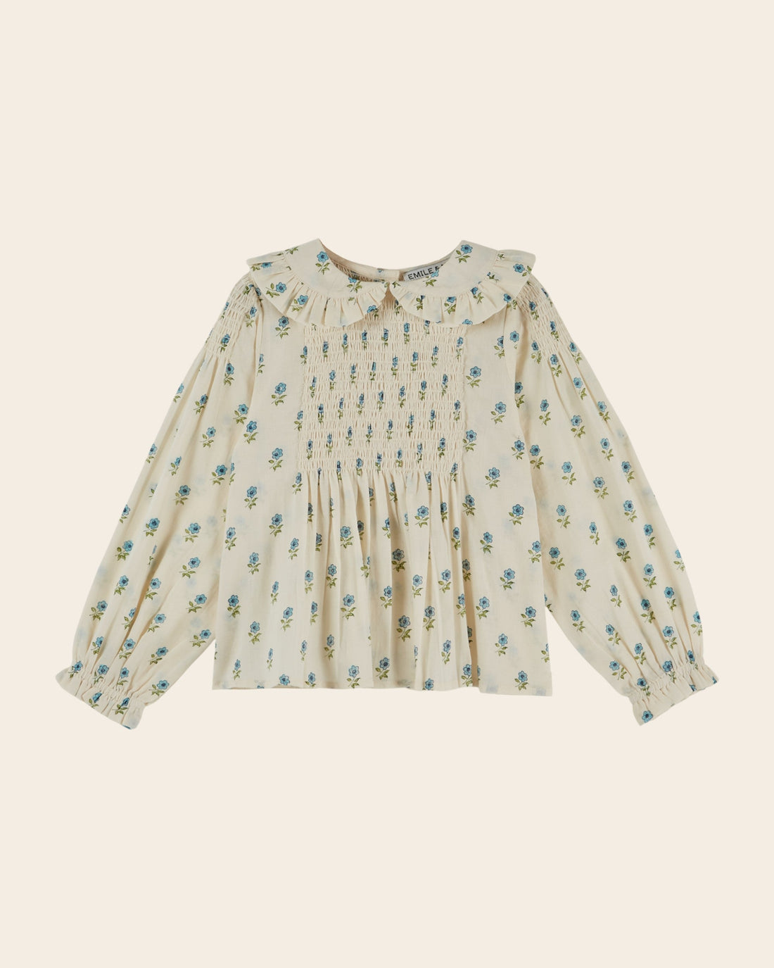 Emile et Ida Scarlet Floral Smocked Blouse