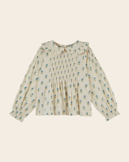 Emile et Ida Scarlet Floral Smocked Blouse