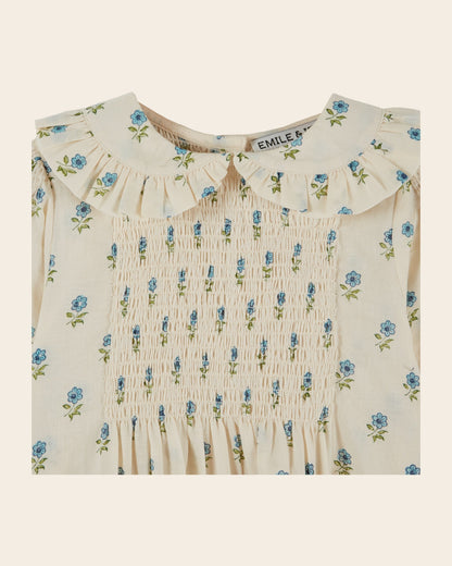 Emile et Ida Scarlet Floral Smocked Blouse