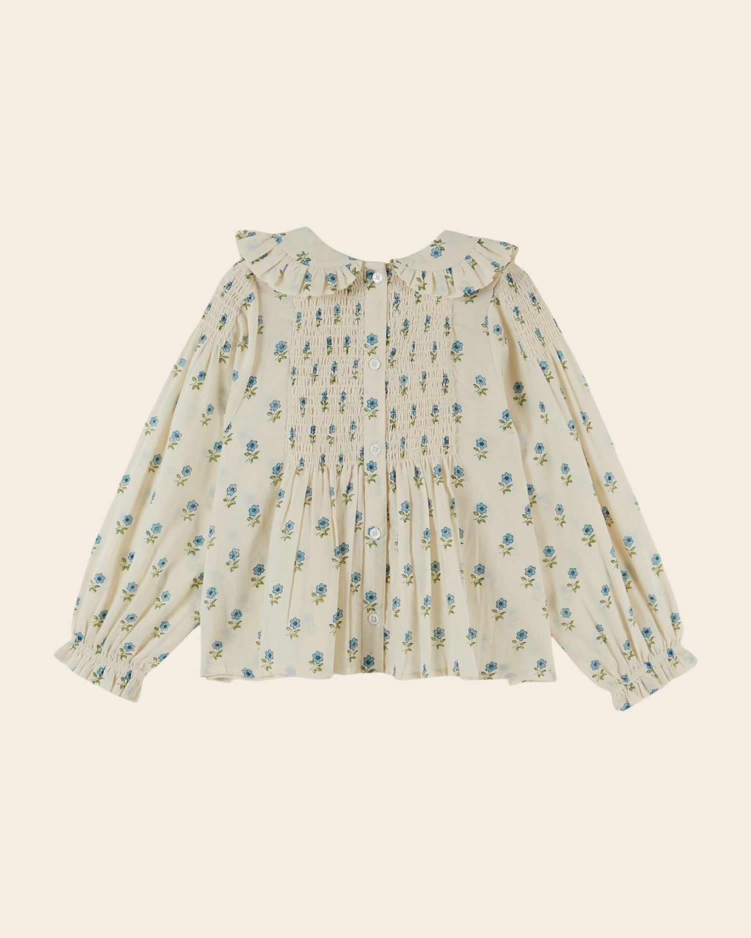 Emile et Ida Scarlet Floral Smocked Blouse
