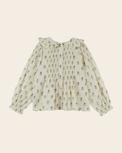 Emile et Ida Scarlet Floral Smocked Blouse