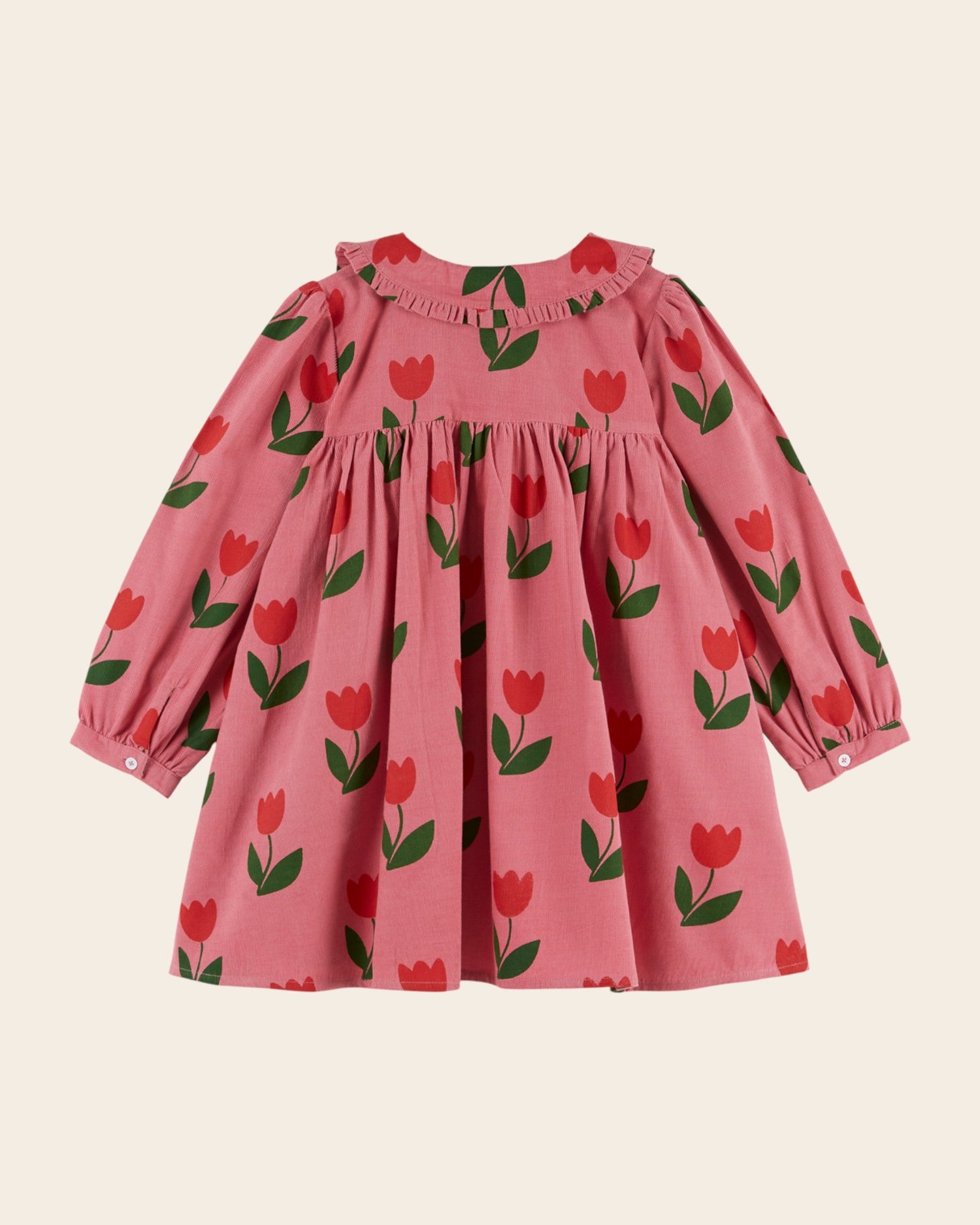 Emile et Ida Grande Tulipe Corduroy Ruffle Collar Dress